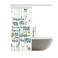 thumbnail image 2 of MYPOP Kids Shower Curtain, Cartoon Design Print with Famous Quote Fabric Bathroom Shower Curtain Set with Hooks, 60x72 Inches Long, 2 of 3