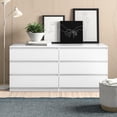 thumbnail image 2 of Pouseayar Chest of Drawers Dresser No Handles, 6 Drawer Chest with Wide Storage, Modern Contemporary 6-Drawer Cabinet for Bedroom Living Room Hallway, White, 2 of 7