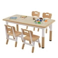 thumbnail image 1 of VEVOR Kids Table and 4 Chairs Set, Height Adjustable Toddler Table and Chair Set, Graffiti Desktop, Children Multi-Activity Table for Art, Craft, Reading, Learning, 1 of 9