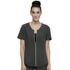 Cherokee Statement Women Medical Scrubs Top Zip Front CK875, L, Pewter