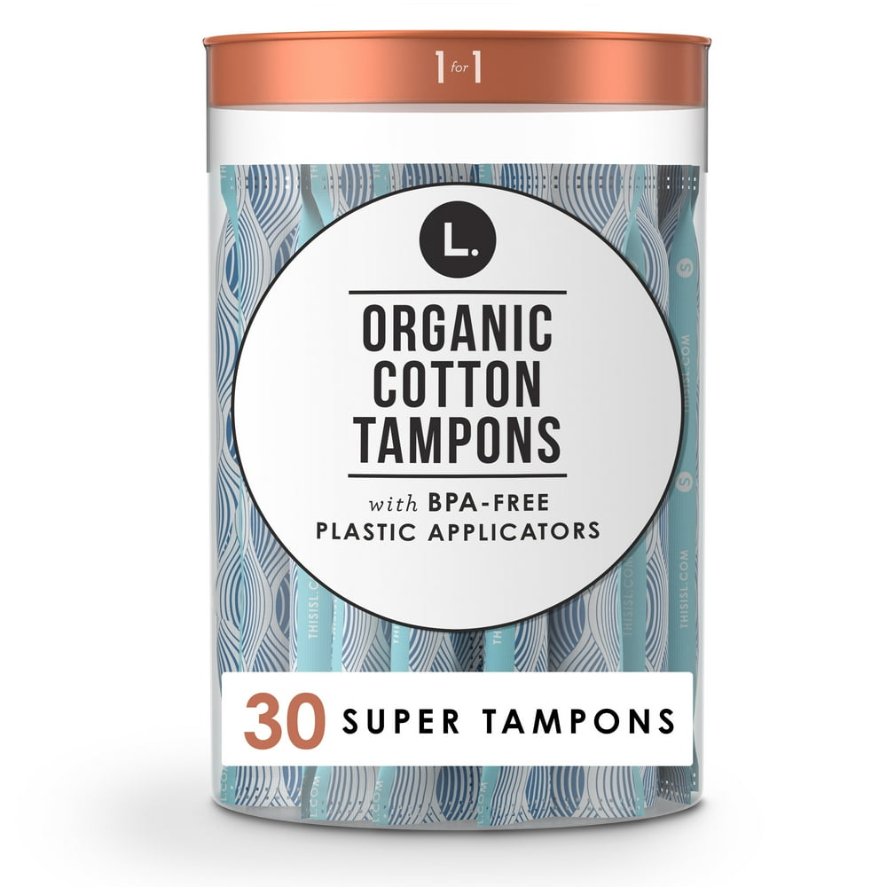L. Organic Cotton Super Absorbency Tampons, 30 Count