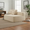 thumbnail image 2 of GVN Space-Saving Compressied Sofa with Wide Seat, Three Back Cushions and Soft All-Foam Support, Teddy Fleece Convertible Couch for Living Room, Dorm, Home Office, Kids & Pets, Beige -R, 2 of 9