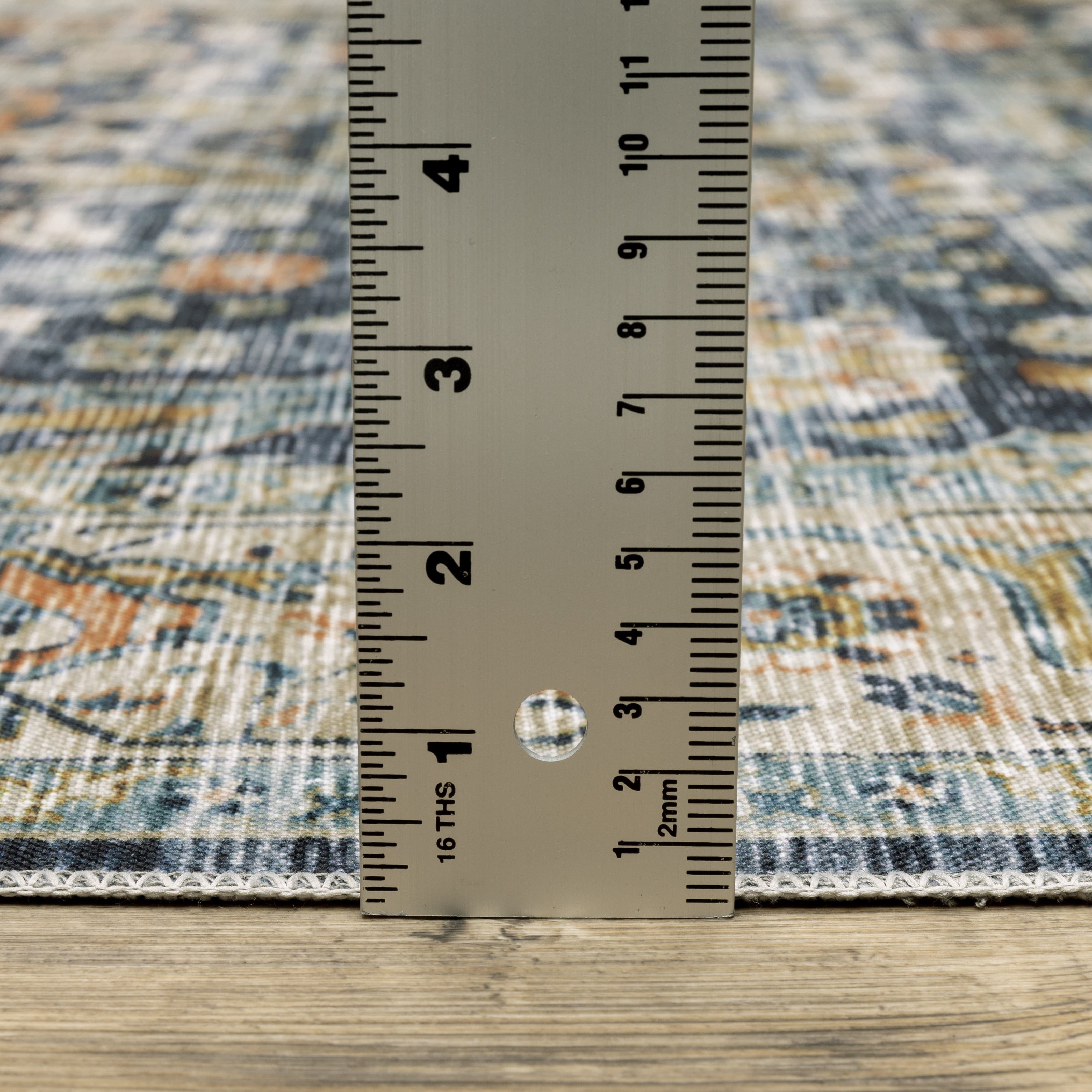 Avalon Home Celeste Washable Bordered Oriental Blue/ Gold Indoor Area Rug