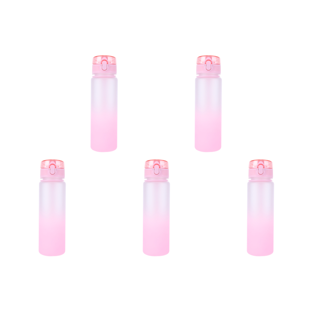 Botella Esmerilada 500 Ml Con Asa Deportiva para Fitness () Rosa