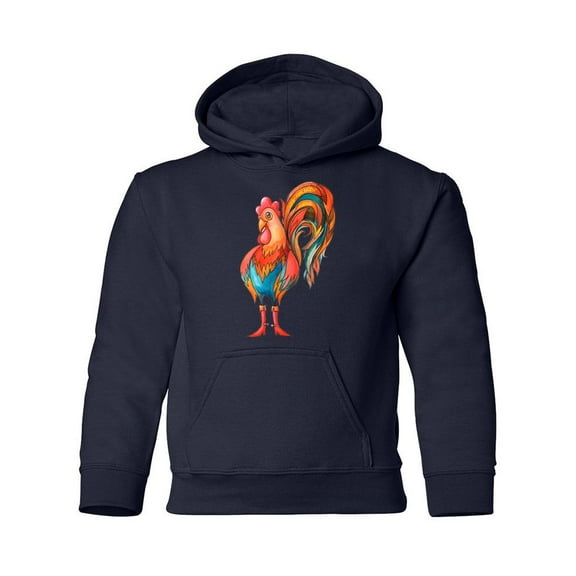 Rooster In Red Boots Hoodie Juniors -Image by Shutterstock, x-Large