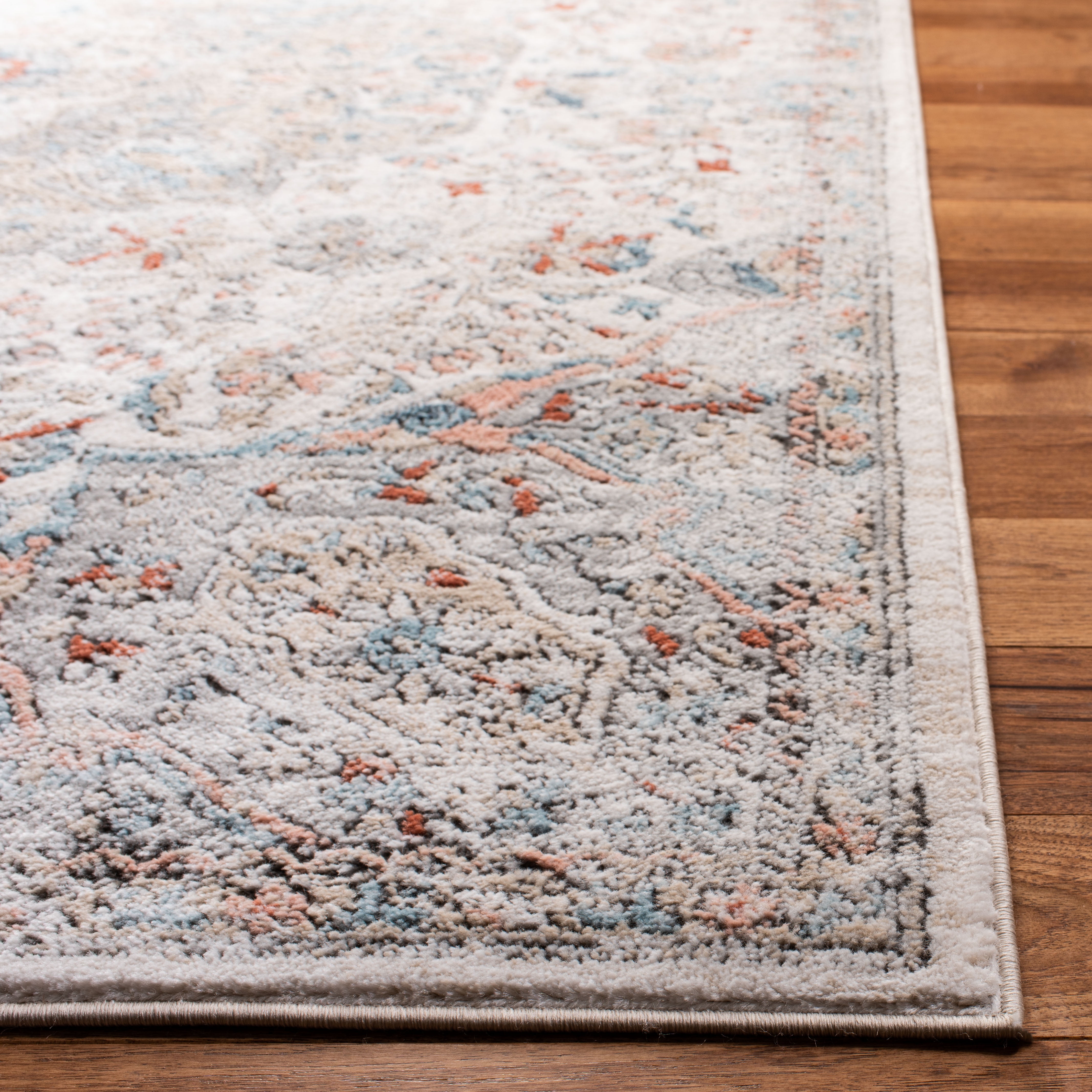 SAFAVIEH Oregon Einri Floral Runner Rug, Grey/Ivory, 2'2" x 10'
