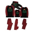 thumbnail image 5 of Odeerbi Christmas Pajamas for Family Holiday Plaid Long Sleeve Family Christmas Pajamas Matching Sets Toddler Casual Plaid Print Tops Pants Set Two-Piece Sleepwear Xmas PJs Set Black, 5 of 6