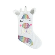 Binpure Christmas Sock Pendant Unicorn Sequin Gift Bag Creative Rainbow Hanging Ornaments