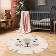 thumbnail image 6 of Hauteloom Kids Room, Nursery Round Area Rug - Outdoor Patio Safe - Animal Baby Lion Playroom Carpet - Beige, Gray, Black, Cream - 3'11", 6 of 12