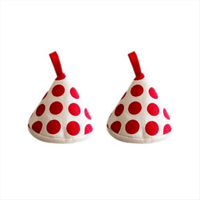 Cocina Anti-Escaldado Triangular Manejar de Olla Tapa Guantes de Aislamiento Térmico Tela Olla Tapa Olla Chaqueta Roja