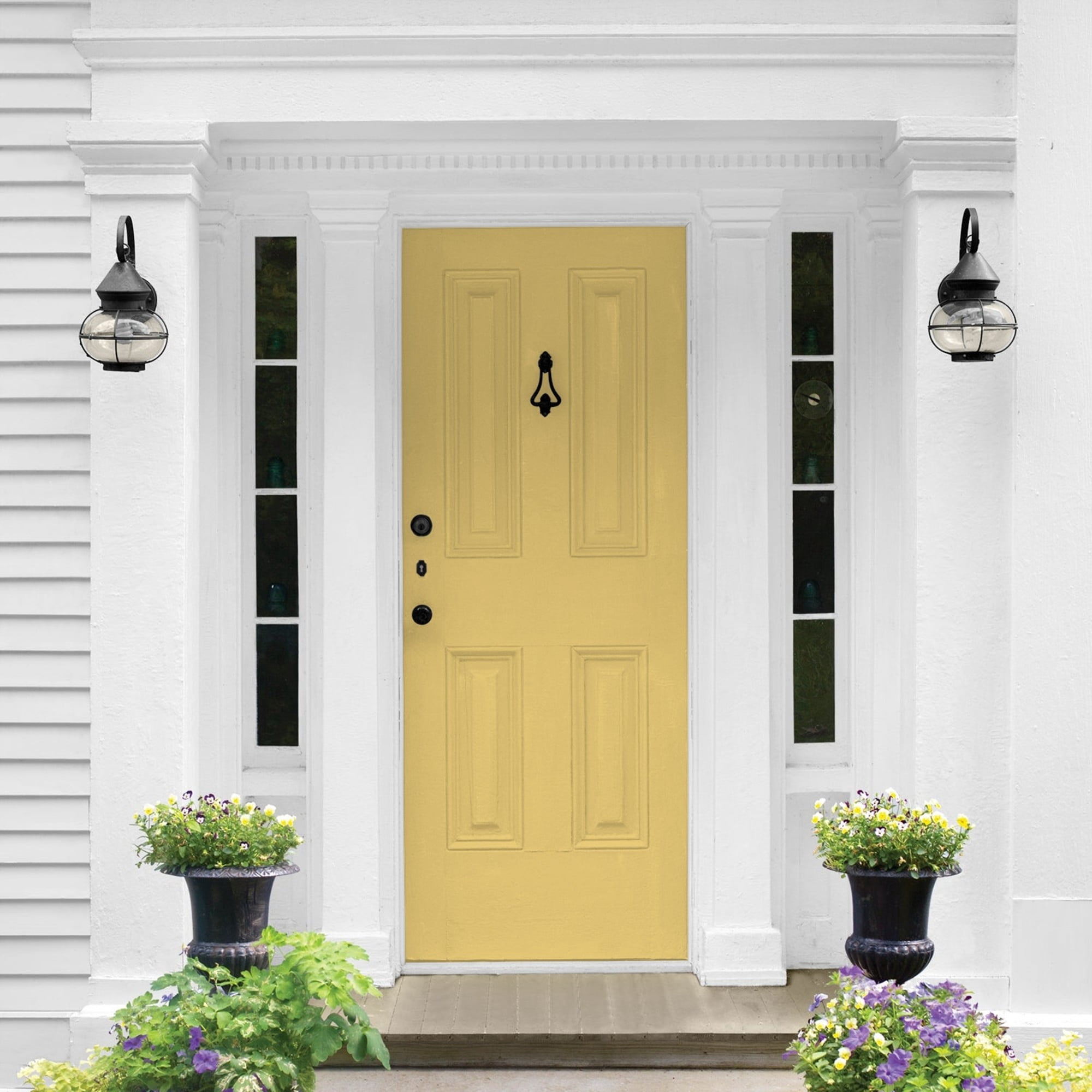 Glidden HEP Tropical Siesta / Yellow Semi-Gloss Exterior Paint with Primer, 1 Quart