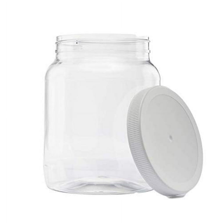  Stock Your Home Half Gallon Clear Plastic Jars with Lids (1  Pack) 64 oz Wide Mouth Large Jar with Lid, Big Container for Candy,  Cookies, Arts & Crafts, Bartender Money Tips