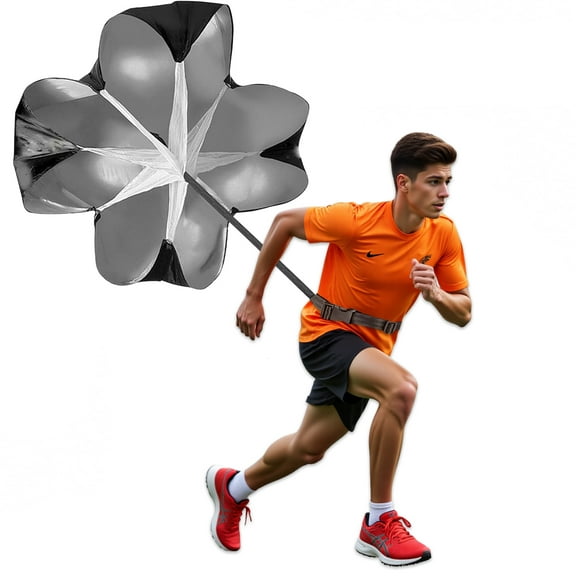 Running Speed Training Speed Chute Resistance Parachute，56 inch Powerchute Umbrella with Adjustable Strap for Runner, Football, Soccer Drilling