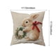 thumbnail image 3 of Funda de almohada de Pascua 17,7x17,7 pulgadas | Funda decorativa de cojín con estampado de conejos adorables | Material de la bandada blanda | Beige Rosa Amarillo | Cremallera invisible extraíble |, 3 of 6