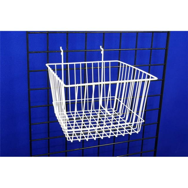 BSK14-WTE 12 x 12 x 8 Po Panier avant Incliné&44; Blanc