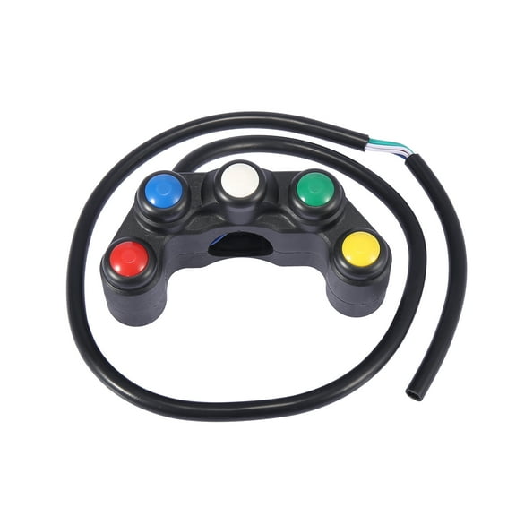 Universal Motorcycle 7/8" Handlebar Switches Assembly 5 Buttons Plastic