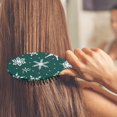 thumbnail image 3 of Green Christmas Snowflake Pattern Hair Brush,Girls Detangling Hair Brush,Glide Through Tangles with Ease for Wet & Dry Hair,8.8"X2.8", 3 of 7
