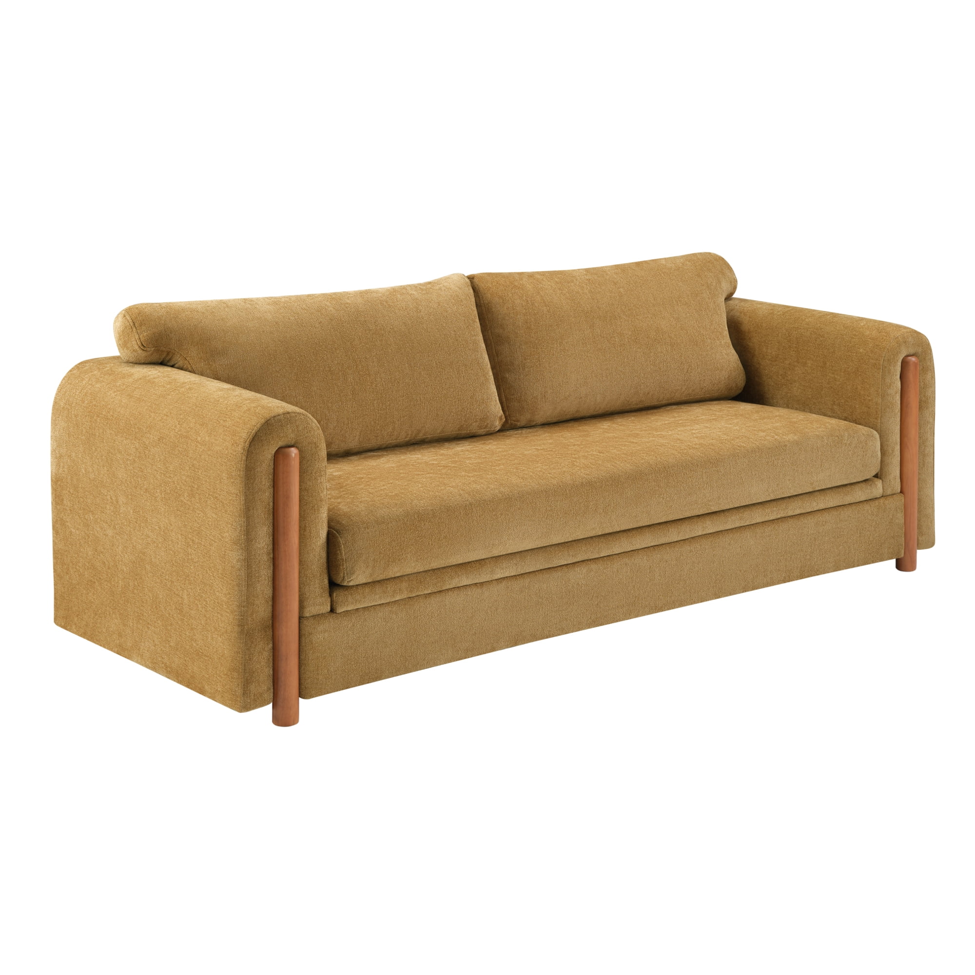 Leumius 79.1" 3-Seater Upholstered Couch, Accent Sofa with Square Arms for Living Room, Apartment and Small Space, Yellow