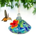 thumbnail image 4 of Blown Glass Hummingbird Feeder,3.2in Outdoor Hanging Small Hummingbird Feeder with Flower Feeding Holes Bird Feeder for Outdoor Garden Backyard, 4 of 8