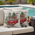 thumbnail image 4 of Christmas Outdoor Waterproof Pillow Covers, Red Truck Gnomes Tree Snowflake Vintage Decorative Square Throw Pillowcase Sofa Cushion Sham for Patio/Couch/Chair, 24"x24" 2 Pack, 4 of 8