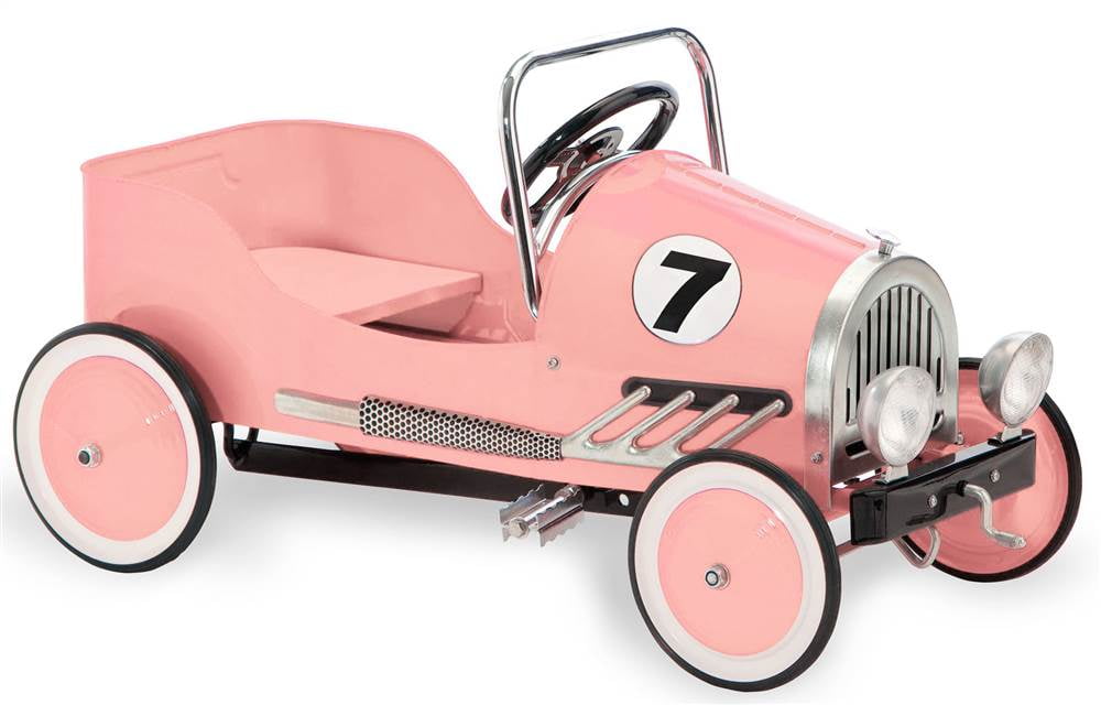 vintage pink pedal car