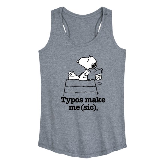 Peanuts - Snoopy Typos Make Me Sic - Women's Racerback Tank Top