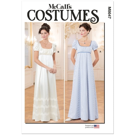 McCall's Sewing Pattern 3174 - Misses' Regency Gowns, Size Y5(18-20-22-24-26)