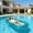 Blue, variant on Transparent Red Inflatable Pool Lounger, Thickened PVC, Foldable Portable Float Bed for Adult, Lake Beach & Pool Party