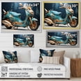 thumbnail image 4 of Designart "Custom Cruiser Turquoise Gold Scooter I" Transportation Floater Framed Canvas Wall Art, 4 of 7