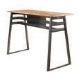 thumbnail image 1 of Sleek Natural Finish Rectanglular Top Bar Table with Gunmetal finish Sled base, 1 of 1