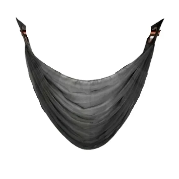 Gorgeous Home Linen K36 Elegant Voile Sheer Waterfall Swag Valance with Bronze Grommets, 36" x 16", 1-Piece Black