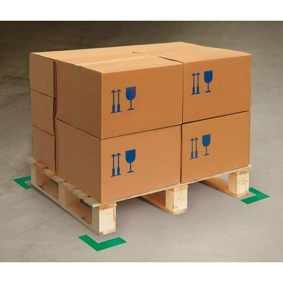 Floor Marking Tape, vinyl, No Legend, Green, 2 in W., 55 mil Thickness, 100 PK