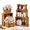 Trendy Color, variant on Classic Color 6-Pack Decorative Wood Storage Crates With Handles For Display And Organization