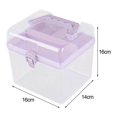 thumbnail image 3 of Clear Storage Box with Removable 3 Compartments Tray Double Layers Portable Handle Multipurpose Toys, 3 of 5