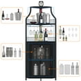 thumbnail image 4 of Yiwa Farmhouse Wine Bar Corner Cabinet with Storage, Small Buffet Sideboard with Detachable Rack and Buffet Mesh Door, Glass Rack, Liquor Coffee Bar Cupboard for Kitchen, Dining Room, 4 of 7
