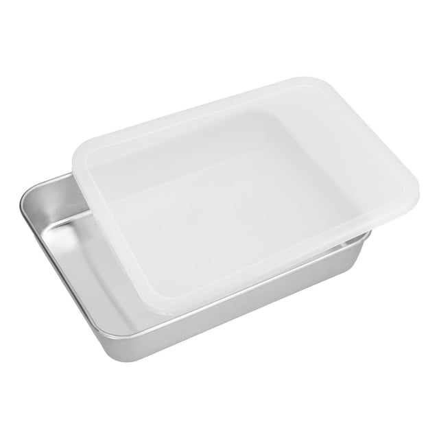 Rdeghly Stainless Steel Baking Tray Deep Flat Non Stick Baking Pan Food Storage Box with Cover,Baking Pan,Baking Tools