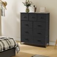 thumbnail image 3 of Dresser For Bedroom With 9 Fabric Storage Drawer Wardrobe Tall Chest Organizer Closet Adult Kids Clothes Cabinet Furniture,Gray, 3 of 10