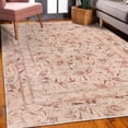 thumbnail image 3 of Leaf Decorative Rug, Abstract Neutral Tropical Leaves Exotic Island Palm Hawaiian Jungle Design, Quality Carpet for Bedroom Dorm and Living Room, 6 Sizes, Pale Salmon, by Ambesonne, 3 of 4