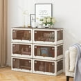 thumbnail image 2 of Costway Ensemble de 6 Bacs de Rangement Empilables avec Couvercles 34,5 Gallons Boîte de Rangement Pliable en Plastique, 2 of 10