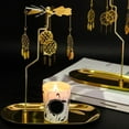 thumbnail image 2 of Gold Candle Holder Rotating Tea Light Holder Candleholder Decor Candle Holder Tray Tea E, 2 of 8
