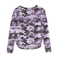thumbnail image 2 of UQJfacai Girls Camo Shirt Kids Crewneck Long Sleeve Tunic Tops Fall Curve Hem Side Slit Casual Cute Blouses Tee 3-12 Years, 2 of 6