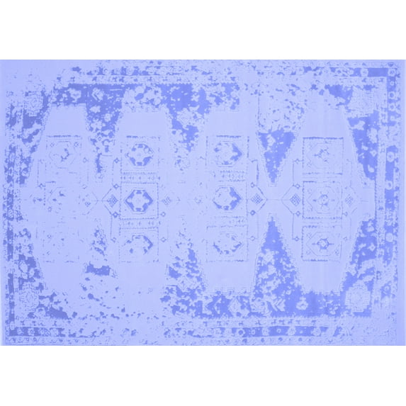 Ahgly Company Indoor Rectangle Abstract Blue Contemporary Area Rugs, 8' x 12'