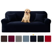 YEAHOME Stretch Sofa Slipcover with Pillow Case 1-Piece Sofa Cover Furniture Protector Couch Soft with Elastic Bottom for Kids Pet Protector Furniture Covers(Chair, Navy Blue)