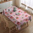 thumbnail image 2 of Strawberry Plants Fruit Flower Leaf Rectangle Tablecloth 60"x84",Waterproof Polyester Rectangle Table Cloth, Wipeable Spillproof Polyester Tablecloth for Dining, Camping, Indoor and Outdoor, 2 of 5