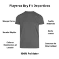 thumbnail image 4 of Playera Hombre Manga Corta Deportiva Transpirable Dry Fit, 4 of 6