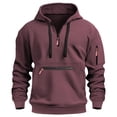 thumbnail image 3 of Wlynlyn Hoodies for Men Quarter Zip Pullover Tops Long Sleeve Casual Drawstring Fashion Sweatshirt with Pocket, 3 of 6