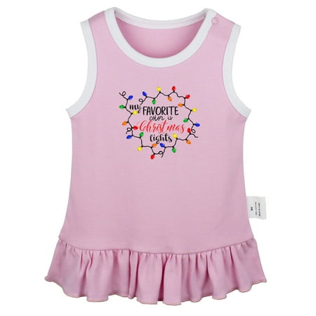 

My Favorite Color is Christmas Lights Novelty Dresses For Baby Newborn Babies Skirts Infant Princess Dress 0-24M Kids Graphic Clothes (Pink Sleeveless Dresses 6-12 Months)