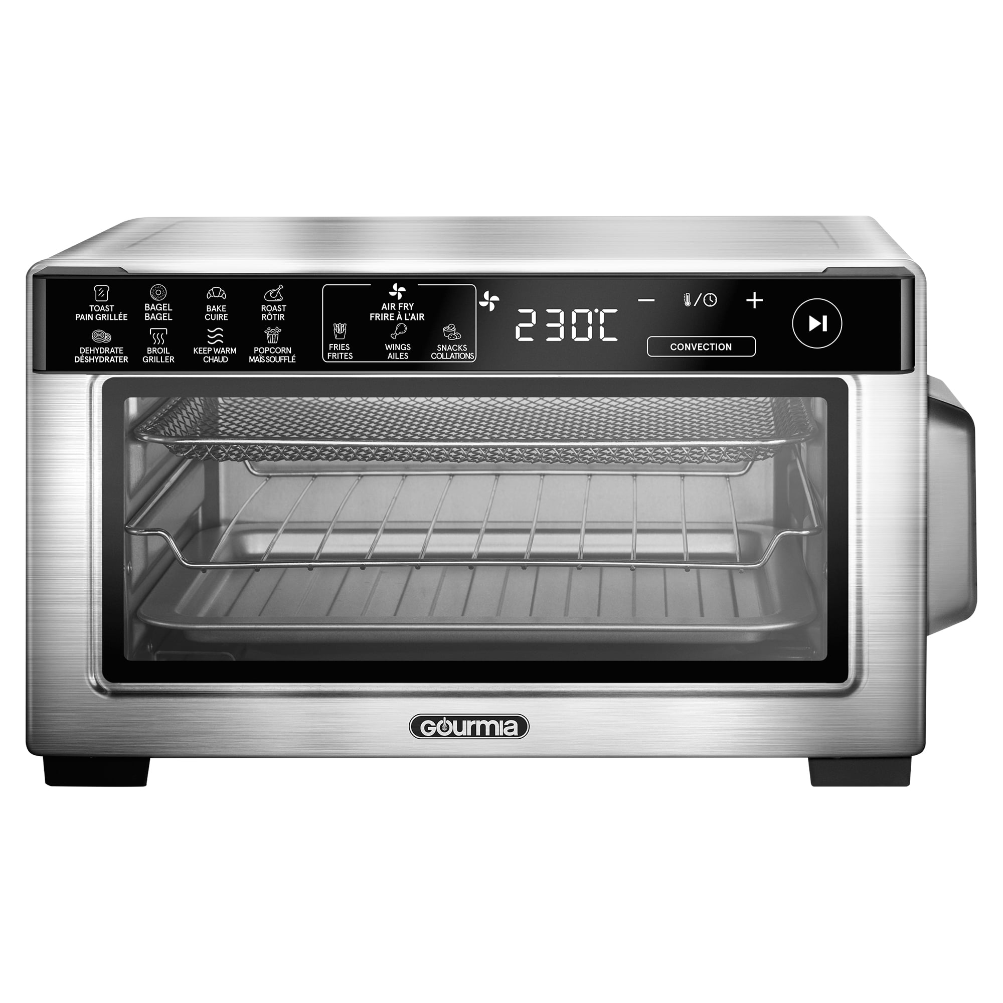 Gourmia 4-Slice Digital Air Fryer Oven, 0.4 Cu. ft. Capacity, Stainless Steel, 4-Slice AF Oven