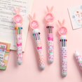 thumbnail image 4 of Bolígrafos de tinta de Gel mecánicos para niños, suministros de escritura de dibujos animados Kawaii, conejo rosa, 10 colores, escuela, oficina, accesorios, regalo, premios, 4 of 4