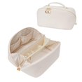 thumbnail image 1 of Bolsa de cosméticos ETTP de piel sintética impermeable de gran capacidad, color blanco, 1 of 7